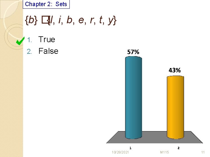 Chapter 2: Sets {b} �{l, i, b, e, r, t, y} True 2. False