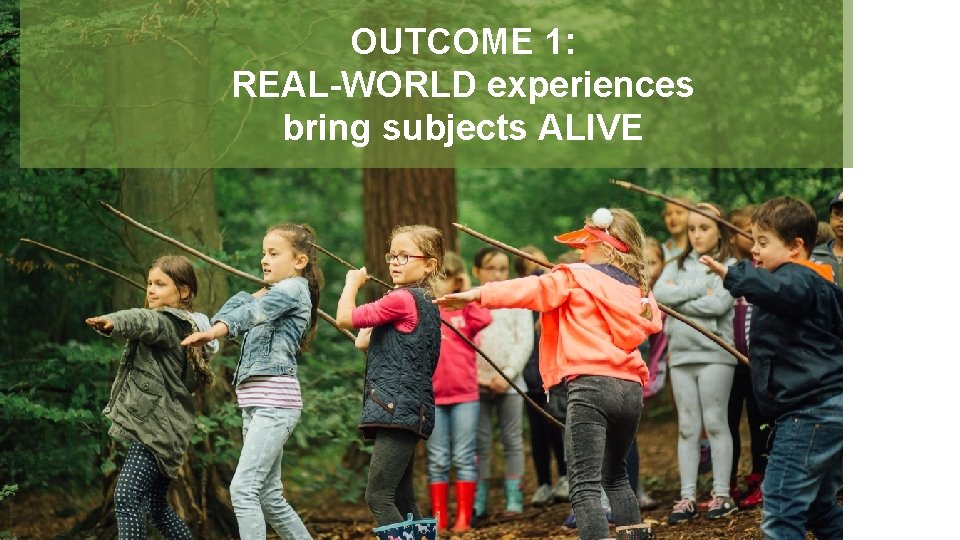 OUTCOME 1: REAL-WORLD experiences bring subjects ALIVE 