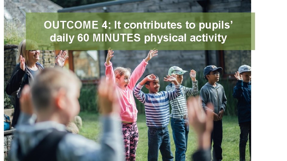 OUTCOME 4: It contributes to pupils’ daily 60 MINUTES physical activity 