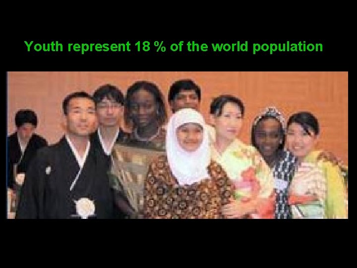 Youth represent 18 % of the world population 