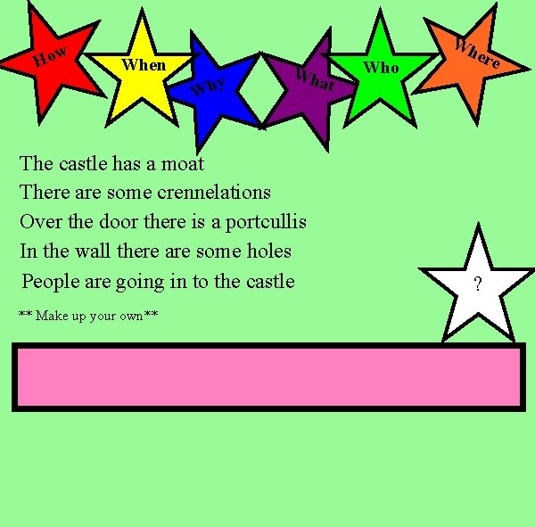 How When y Wh Wha The castle has a moat There are some crennelations