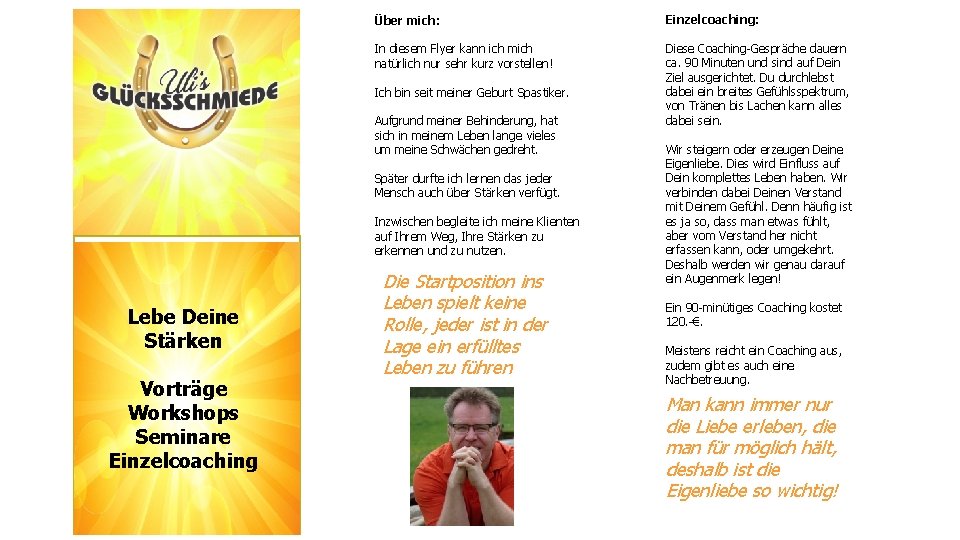 Bild mit Logo Über mich: Einzelcoaching: In diesem Flyer kann ich mich natürlich nur