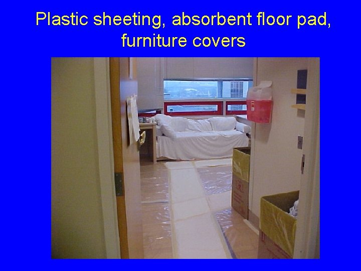 Plastic sheeting, absorbent floor pad, furniture covers 