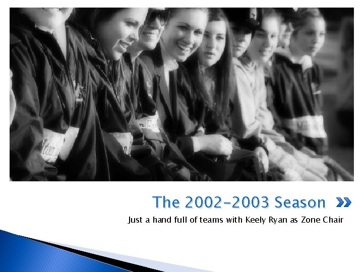 The 2002 -2003 Season Just a hand full of teams with Keely Ryan as