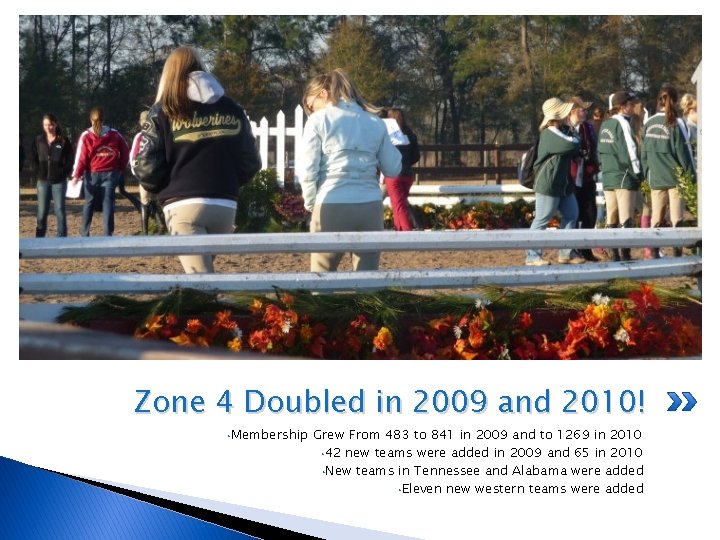 Zone 4 Doubled in 2009 and 2010! • Membership Grew From 483 to 841