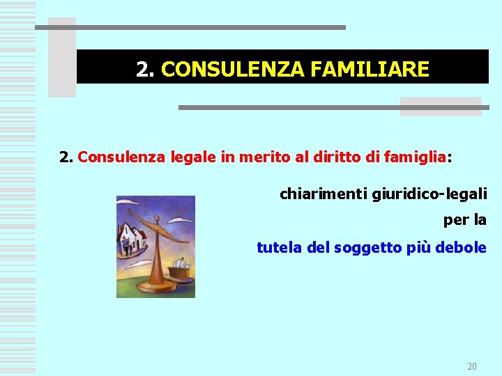 2. CONSULENZA FAMILIARE 2. Consulenza legale in merito al diritto di famiglia: chiarimenti giuridico-legali