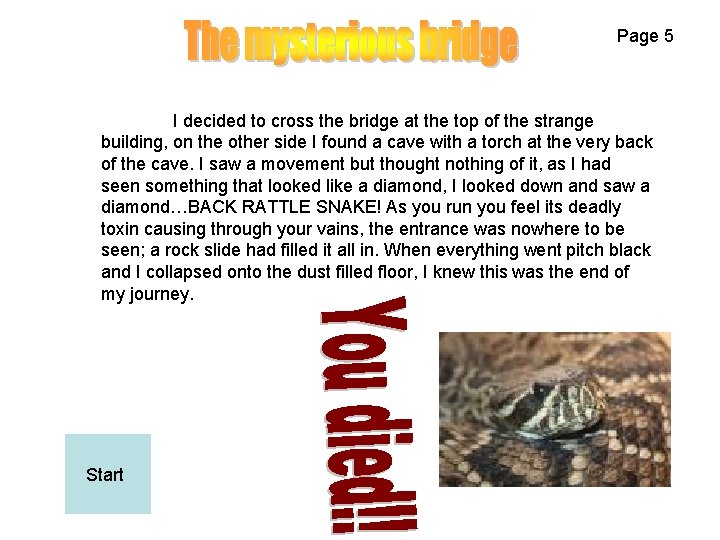 Page 5 I decided to cross the bridge at the top of the strange