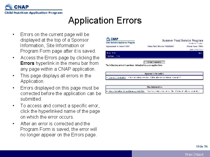 Application Errors • • • Errors on the current page will be displayed at