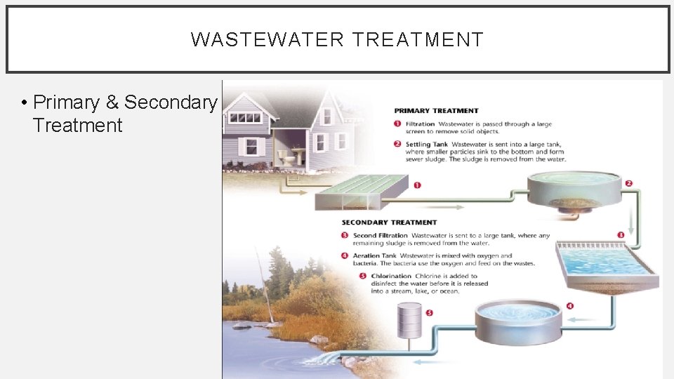 WASTEWATER TREATMENT • Primary & Secondary Treatment 