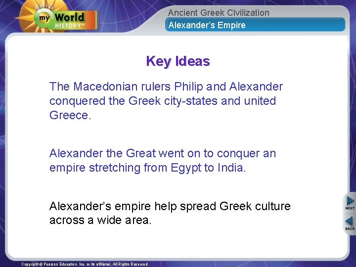 Ancient Greek Civilization Alexander’s Empire Key Ideas The Macedonian rulers Philip and Alexander conquered Ancient Greek Civilization Alexander’s Empire Key Ideas The Macedonian rulers Philip and Alexander conquered