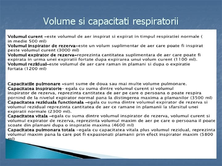 Volume si capacitati respiratorii 