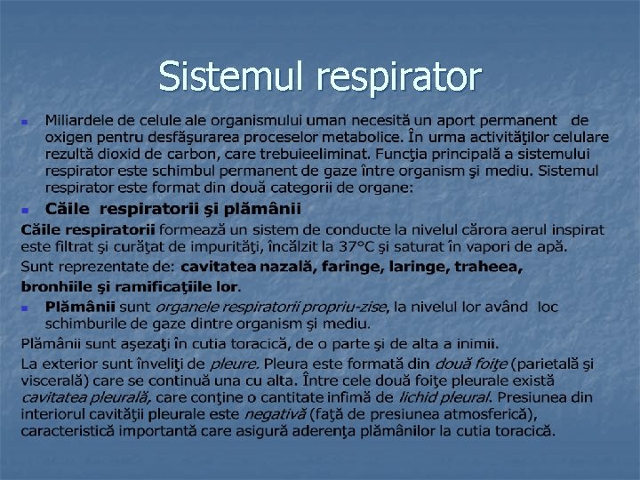 Sistemul respirator 