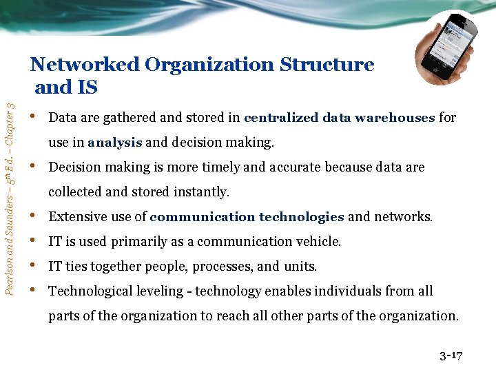 Pearlson and Saunders – 5 th Ed. – Chapter 3 Networked Organization Structure and