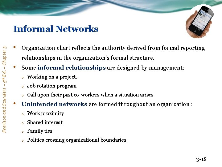 Pearlson and Saunders – 5 th Ed. – Chapter 3 Informal Networks • Organization