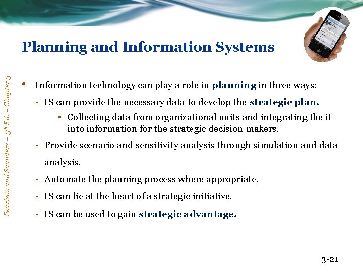 Pearlson and Saunders – 5 th Ed. – Chapter 3 Planning and Information Systems