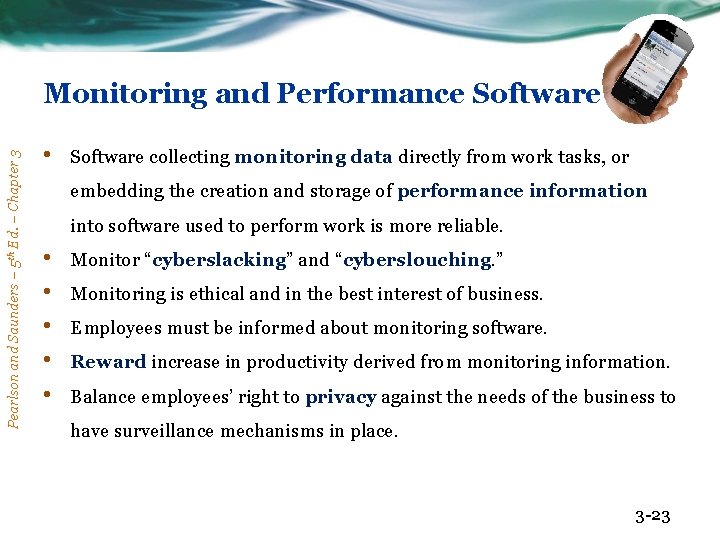 Pearlson and Saunders – 5 th Ed. – Chapter 3 Monitoring and Performance Software
