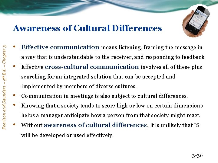 Pearlson and Saunders – 5 th Ed. – Chapter 3 Awareness of Cultural Differences