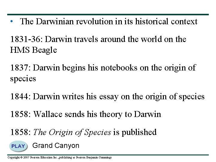  • The Darwinian revolution in its historical context 1831 -36: Darwin travels around