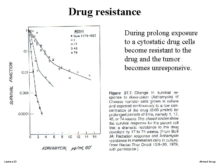 Drug resistance During prolong exposure to a cytostatic drug cells become resistant to the Drug resistance During prolong exposure to a cytostatic drug cells become resistant to the