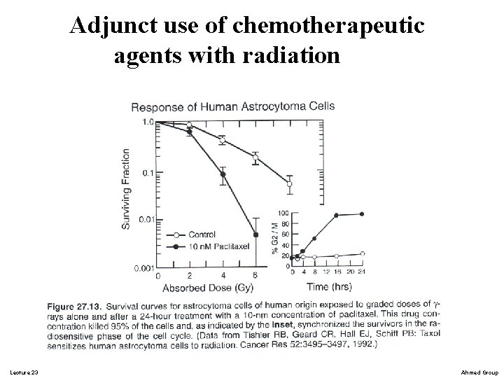 Adjunct use of chemotherapeutic agents with radiation Lecture 23 Ahmed Group Adjunct use of chemotherapeutic agents with radiation Lecture 23 Ahmed Group