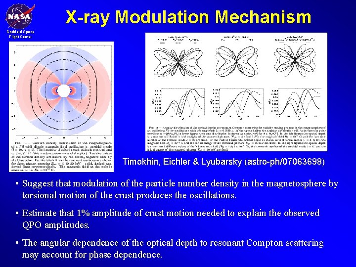 X-ray Modulation Mechanism Goddard Space Flight Center Timokhin, Eichler & Lyubarsky (astro-ph/07063698) • Suggest