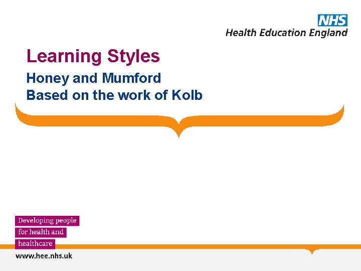 Learning Styles Honey and Mumford Based on the work of Kolb 