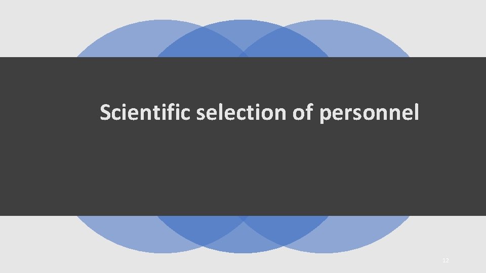 Scientific selection of personnel 12 