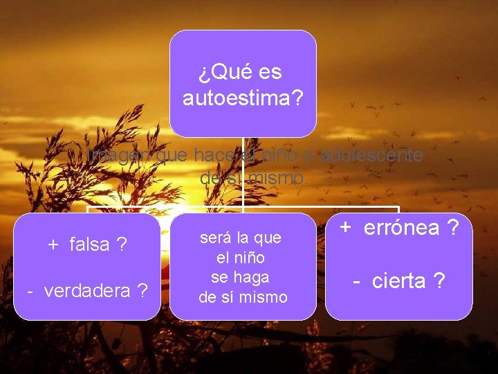 ¿Qué es autoestima? Imagen que hace el niño o adolescente de sí mismo. +