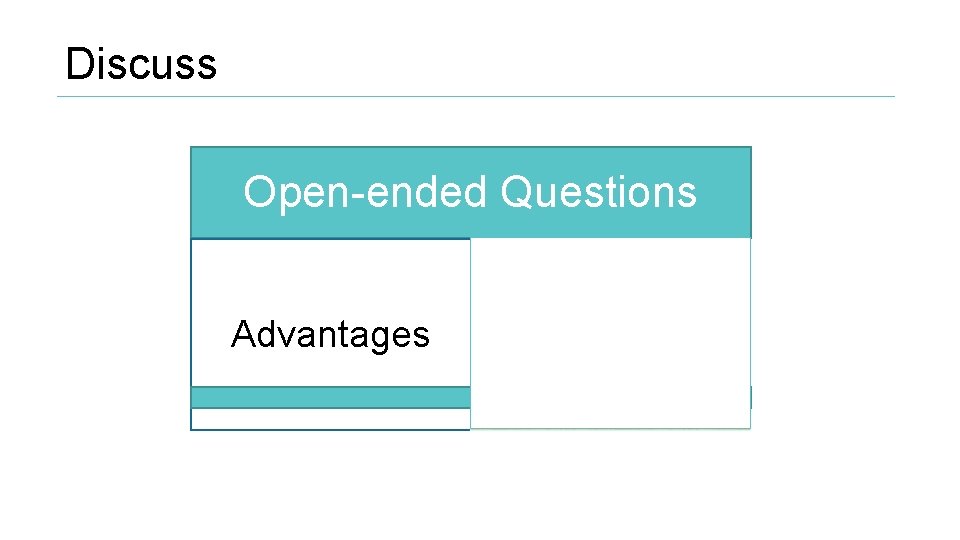 Discuss Open-ended Questions Advantages Disadvantages 