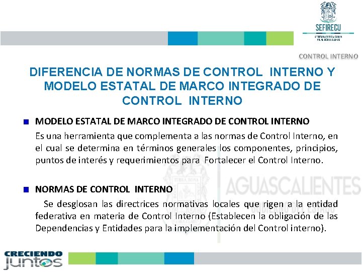 CONTROL INTERNO DIFERENCIA DE NORMAS DE CONTROL INTERNO Y MODELO ESTATAL DE MARCO INTEGRADO