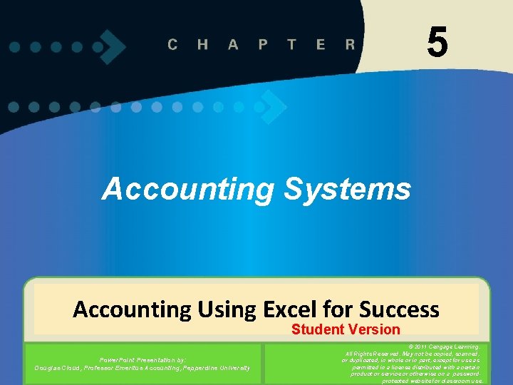 5 Accounting Systems Accounting Using Excel for Success Student Version 5 - 5 -