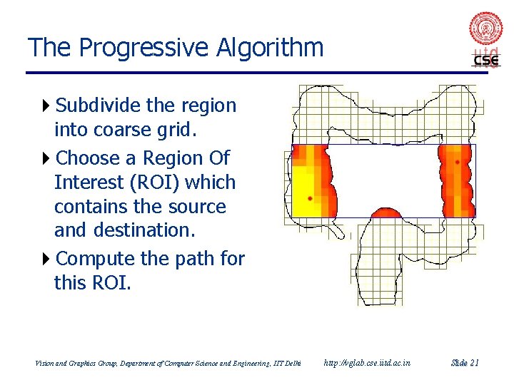 The Progressive Algorithm 4 Subdivide the region into coarse grid. 4 Choose a Region The Progressive Algorithm 4 Subdivide the region into coarse grid. 4 Choose a Region