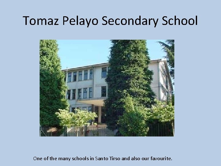 Tomaz Pelayo Secondary School One of the many schools in Santo Tirso and also