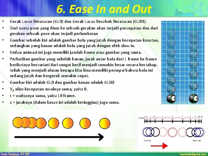 6. Ease In and Out • • • Gerak Lurus Beraturan (GLB) dan Gerak