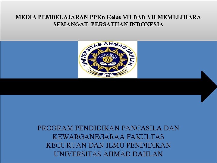 MEDIA PEMBELAJARAN PPKn Kelas VIISemangat BAB VII MEMELIHARA BAB VII Memelihara Persatuan SEMANGAT PERSATUAN