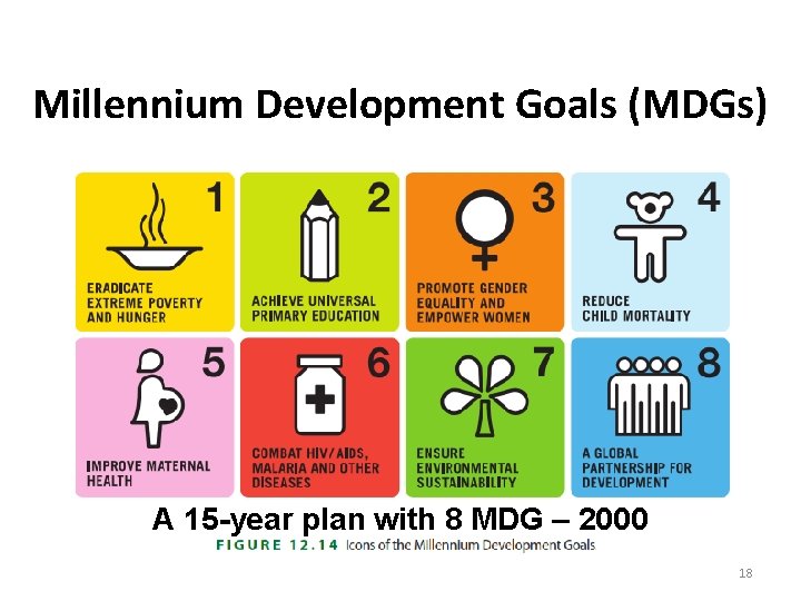 Millennium Development Goals (MDGs) A 15 -year plan with 8 MDG – 2000 18