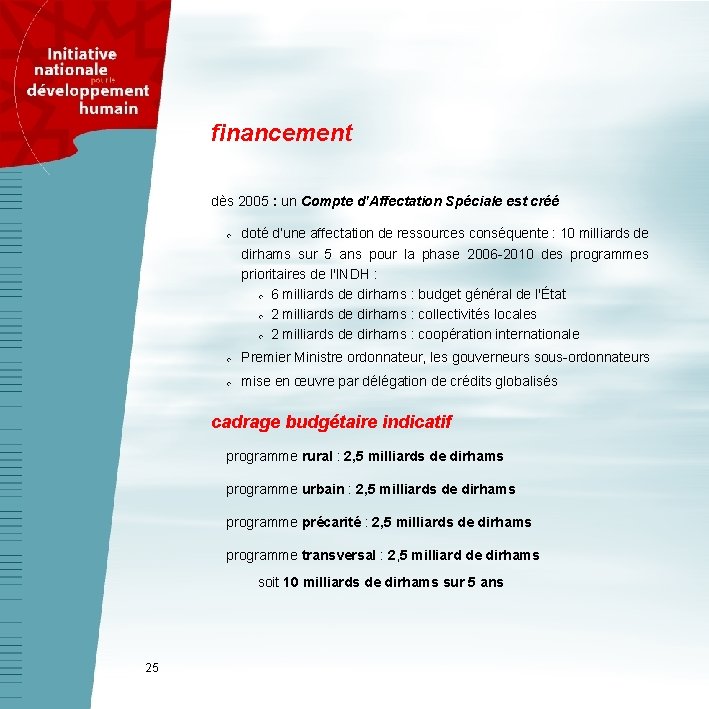 financement dès 2005 : un Compte d'Affectation Spéciale est créé v doté d’une affectation