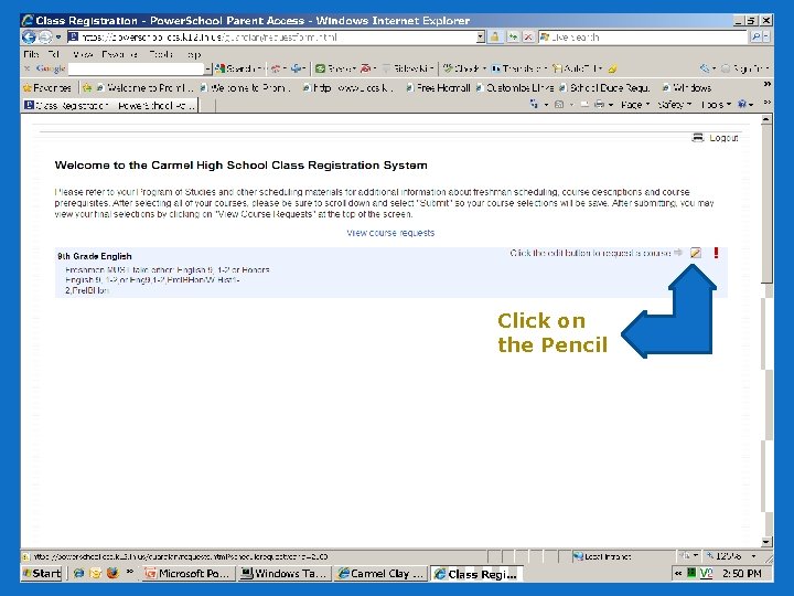 Click on the Pencil 