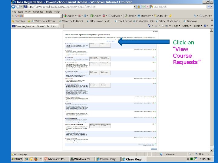 Click on “View Course Requests” 
