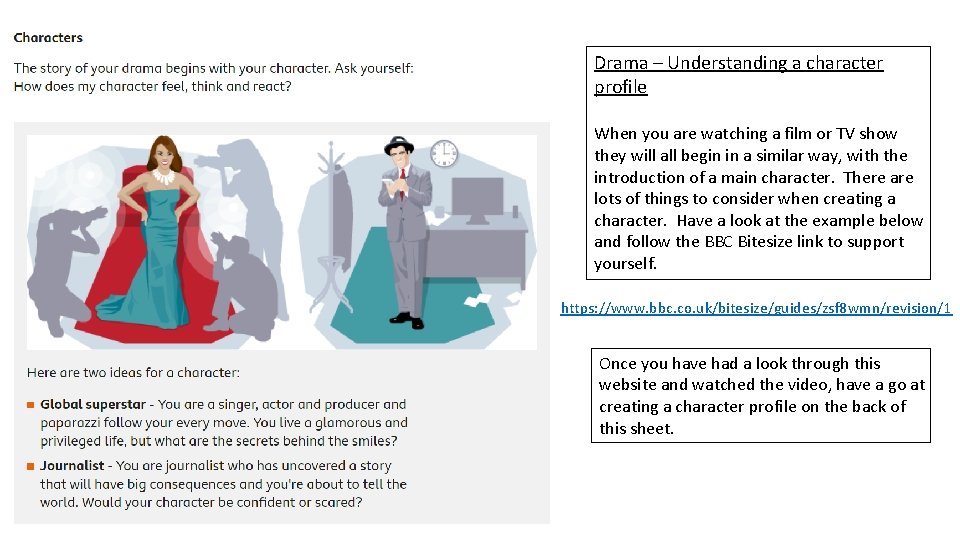Drama – Understanding a character profile When you are watching a film or TV