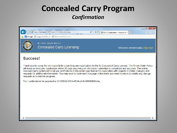 Concealed Carry Program Confirmation 