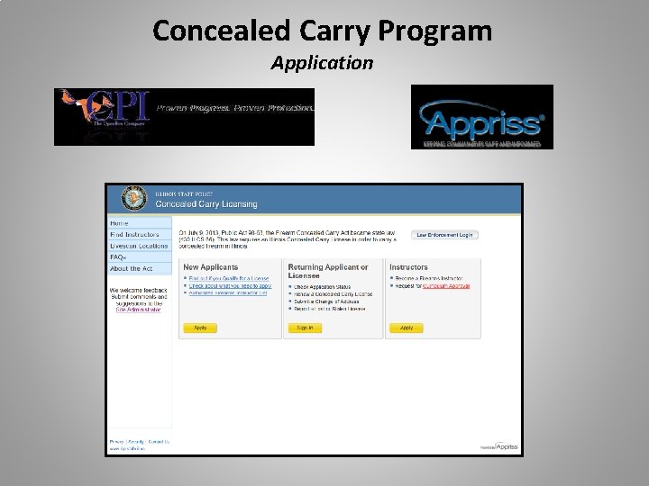 Concealed Carry Program Application 