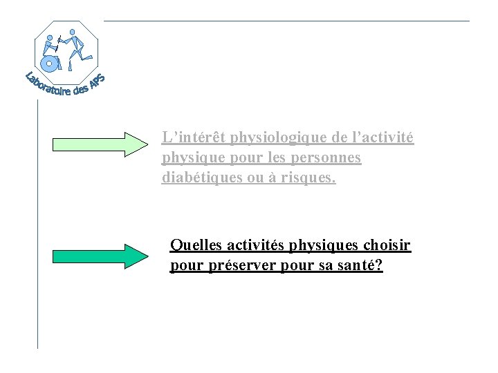 L’intérêt physiologique de l’activité physique pour les personnes diabétiques ou à risques. Quelles activités