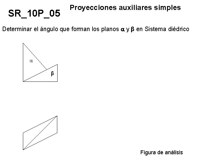 SR_10 P_05 Proyecciones auxiliares simples Determinar el ángulo que forman los planos y β