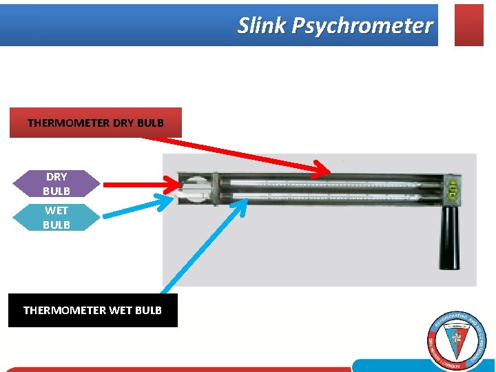 Slink Psychrometer THERMOMETER DRY BULB WET BULB THERMOMETER WET BULB 