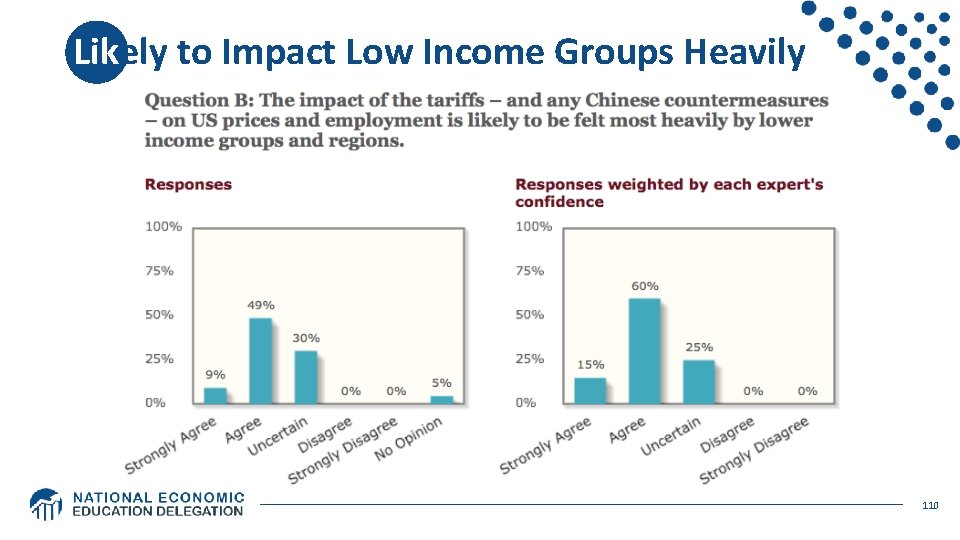 Likely to Impact Low Income Groups Heavily 110 