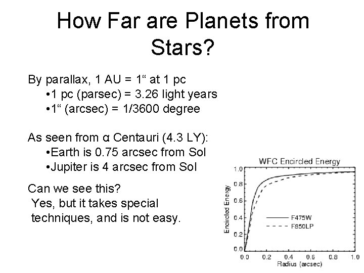 How Far are Planets from Stars? By parallax, 1 AU = 1“ at 1