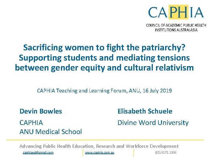 Sacrificing women to fight the patriarchy? Supporting students and mediating tensions between gender equity