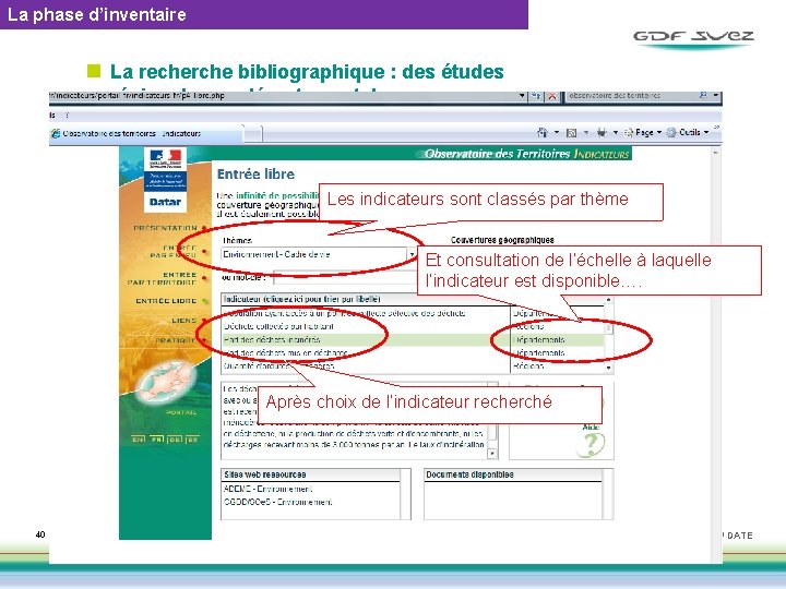 La phase d’inventaire n La recherche bibliographique : des études régionales ou départementales Diverses