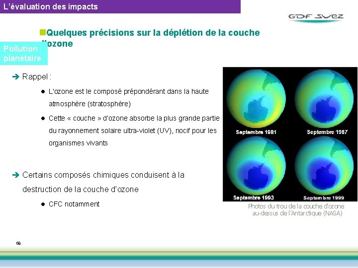 L’évaluation des impacts n. Quelques précisions sur la déplétion de la couche d’ozone Pollution